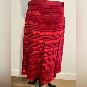 Louis Vuitton Vibrant Red Velvet Midi Skirt